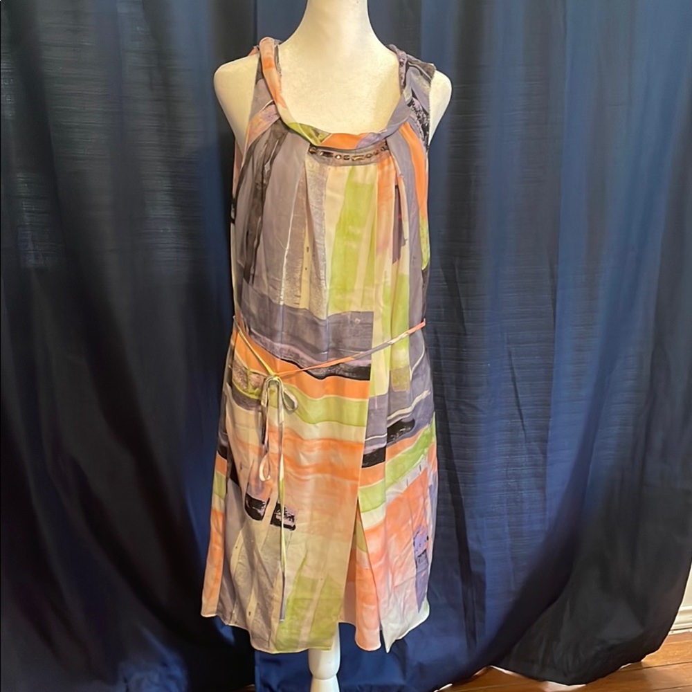 Simply Vera Vera Wang Elegant Blue and Cream Dress